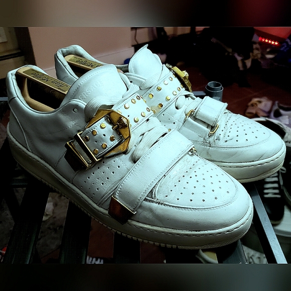 Versace studded leather  sneakers - Picture 1 of 8